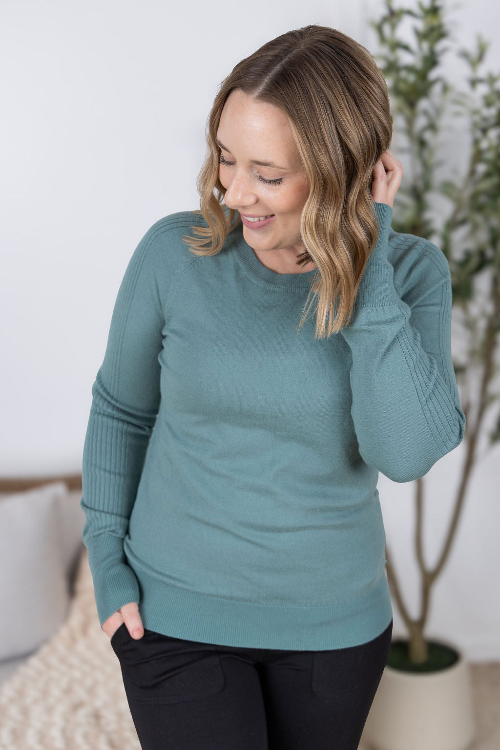 IN STOCK Ella Long Sleeve Top - Sage