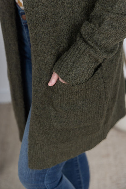 IN STOCK Madison Cozy Cardigan - Dark Olive