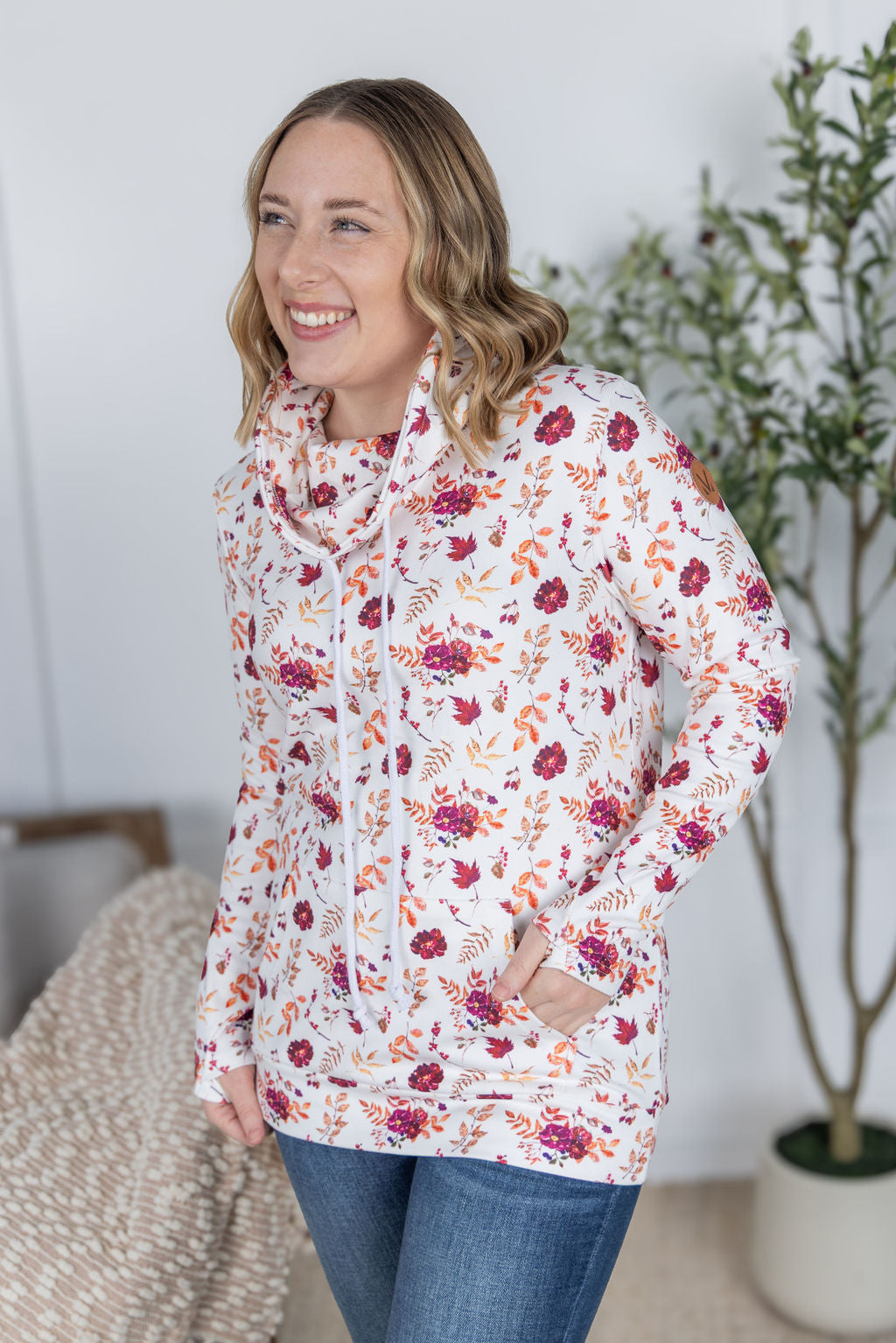 IN STOCK Soft Funnel Neck - Autumn Floral