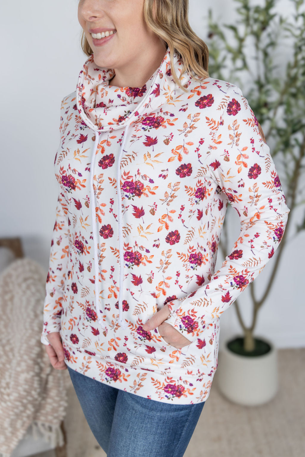 IN STOCK Soft Funnel Neck - Autumn Floral