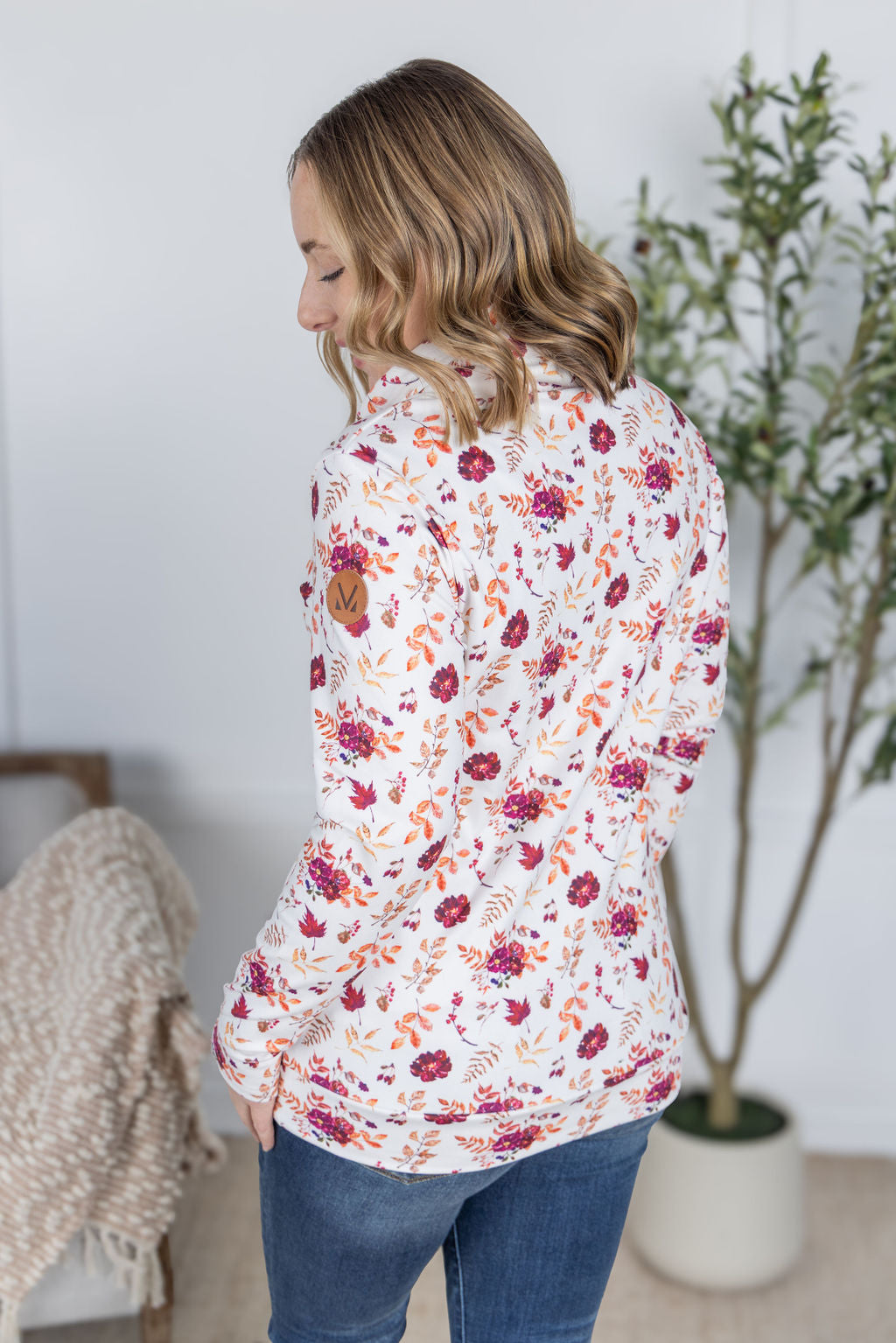 IN STOCK Soft Funnel Neck - Autumn Floral