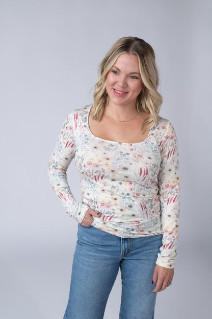 IN STOCK Alyssa Long Sleeve Top - Wildflower Gardens FINAL SALE