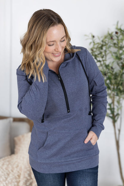 IN STOCK Pixie Pocket Halfzip Hoodie - Heathered Navy