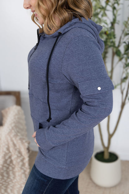 IN STOCK Pixie Pocket Halfzip Hoodie - Heathered Navy