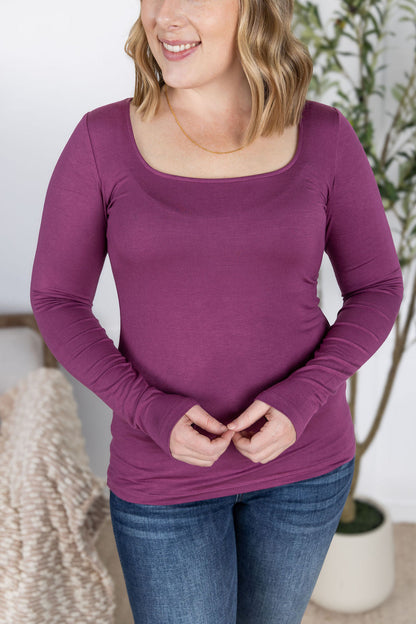 IN STOCK Alyssa Long Sleeve Top - Mulberry