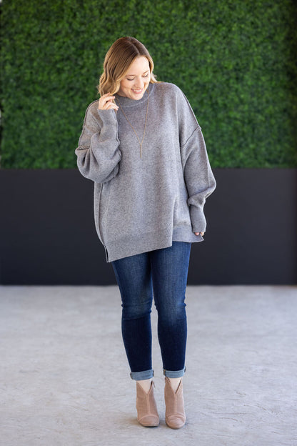 IN STOCK Aurora Cozy Sweater - Grey