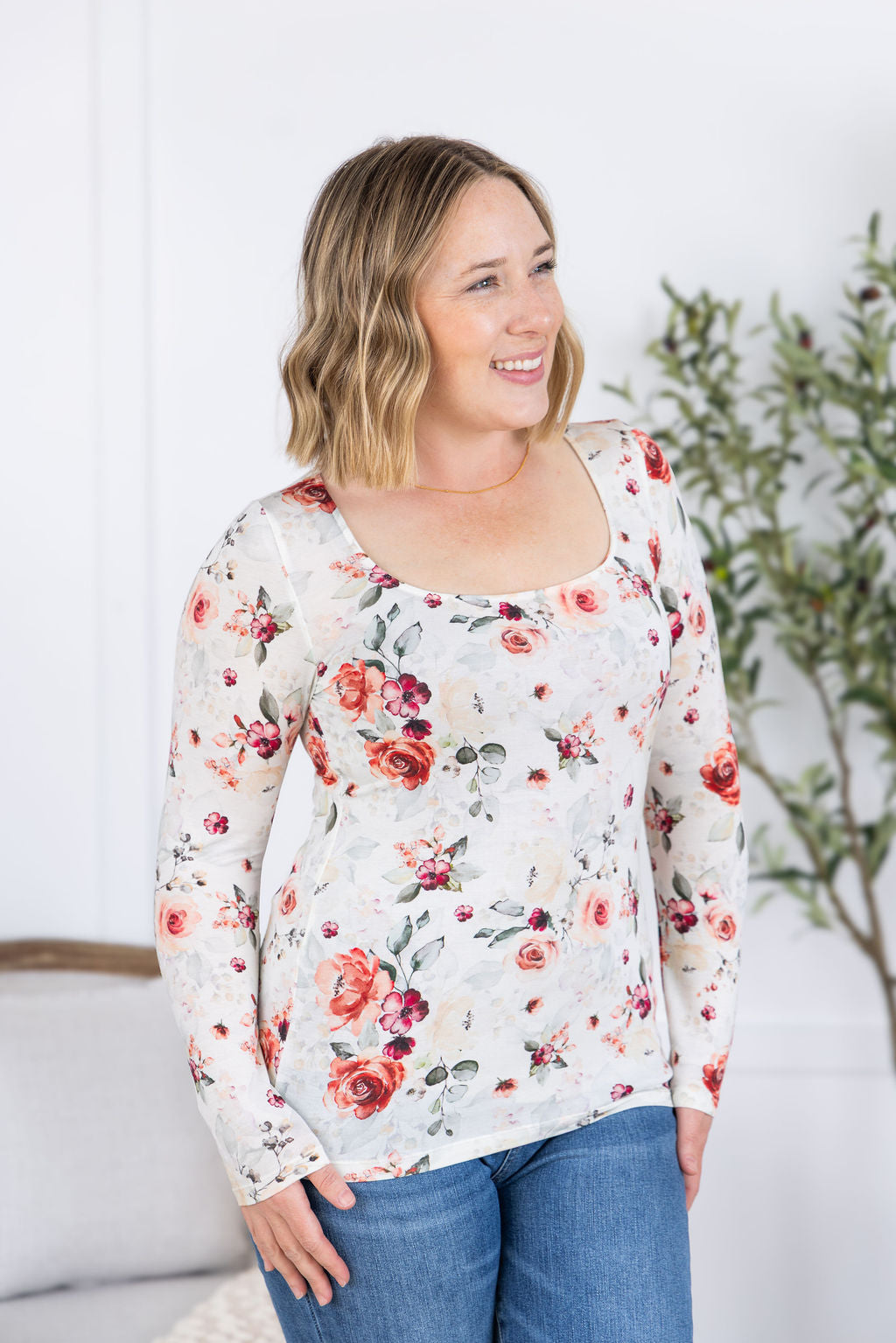 IN STOCK Alyssa Long Sleeve Top - Pink Bloom FINAL SALE