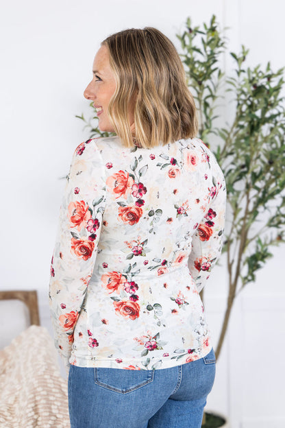 IN STOCK Alyssa Long Sleeve Top - Pink Bloom FINAL SALE
