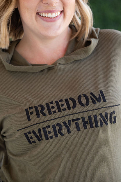 IN STOCK Corrine Embroidered Hoodie - Freedom Over Everything