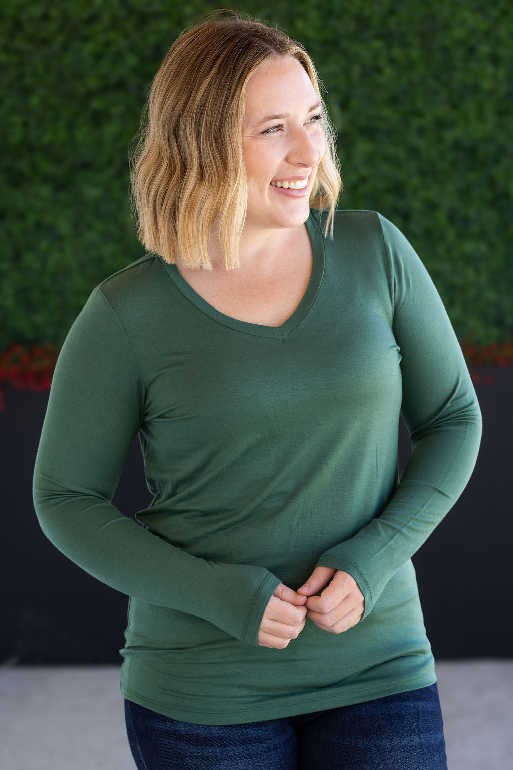 IN STOCK Larissa Long Sleeve - Forest Green