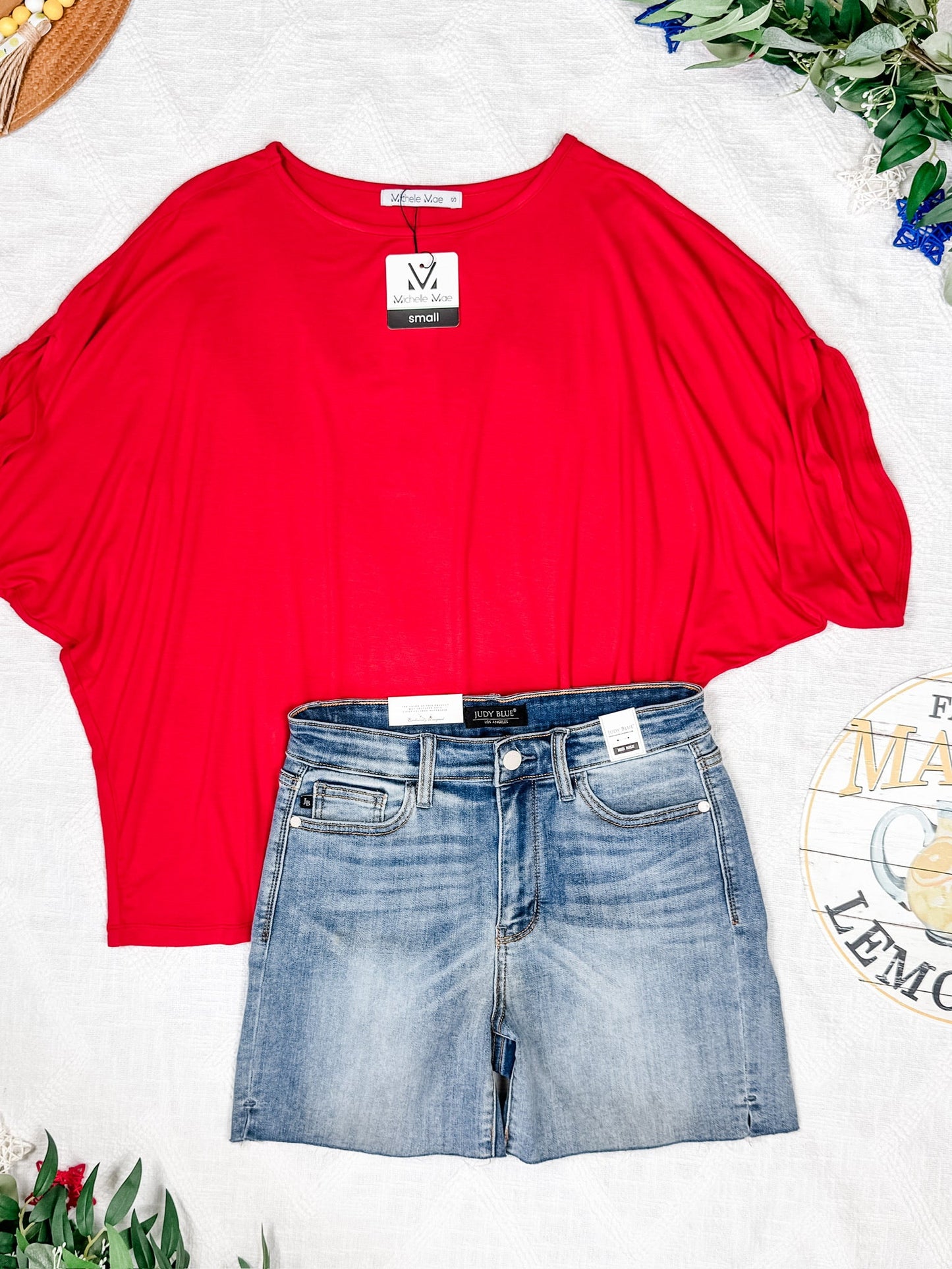 IN STOCK Darcy Dolman Top - Red