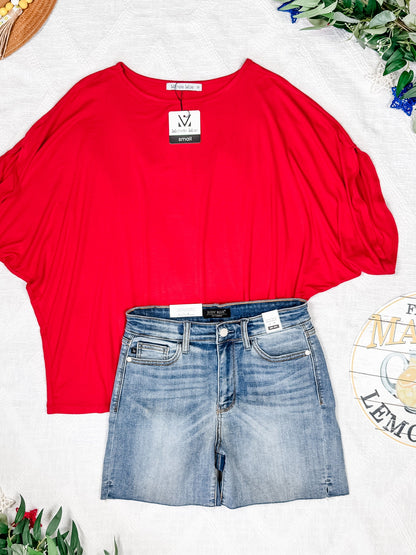 IN STOCK Darcy Dolman Top - Red