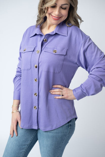 IN STOCK Brenna Button Down Top - Purple FINAL SALE