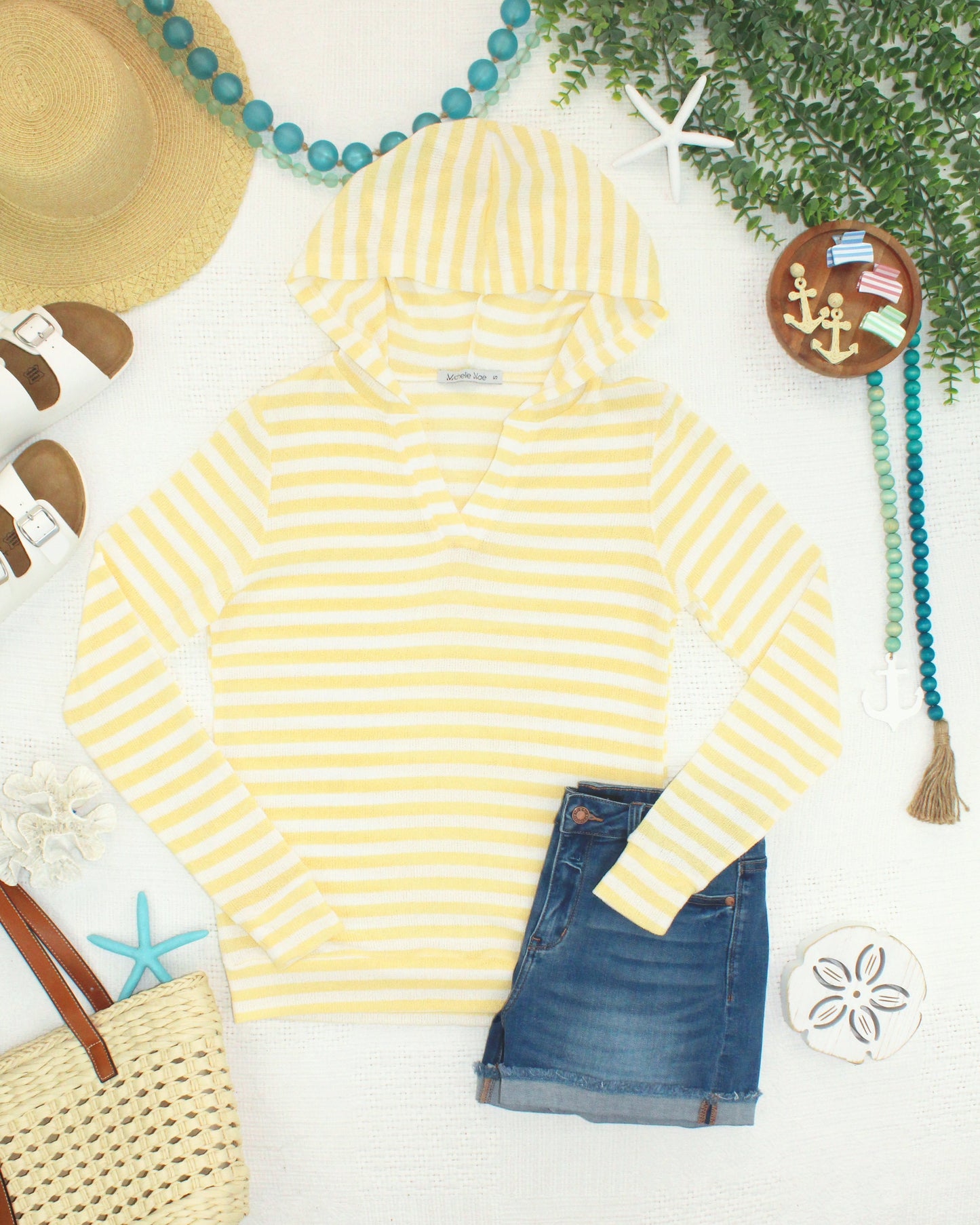 IN STOCK Amelia Striped Hoodie - Lemon