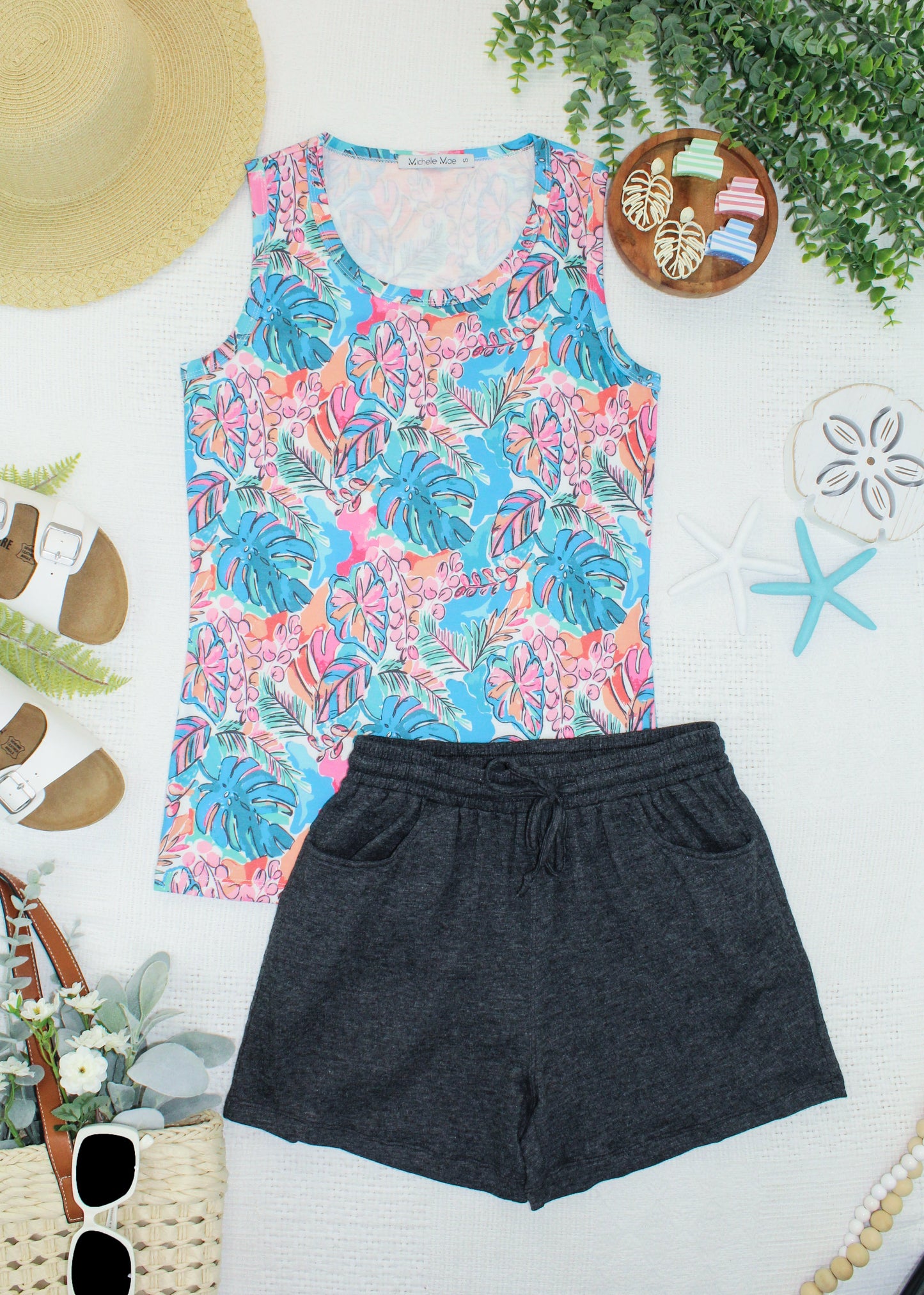 IN STOCK Ava Tank - Tropical Palm