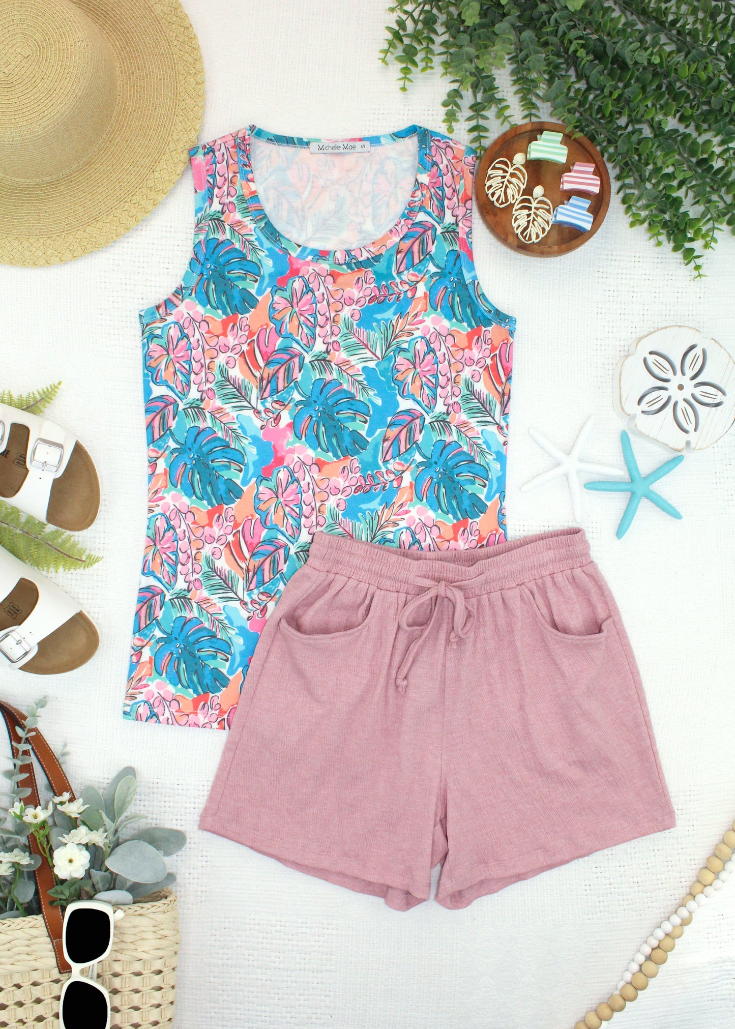IN STOCK Ava Tank - Tropical Palm