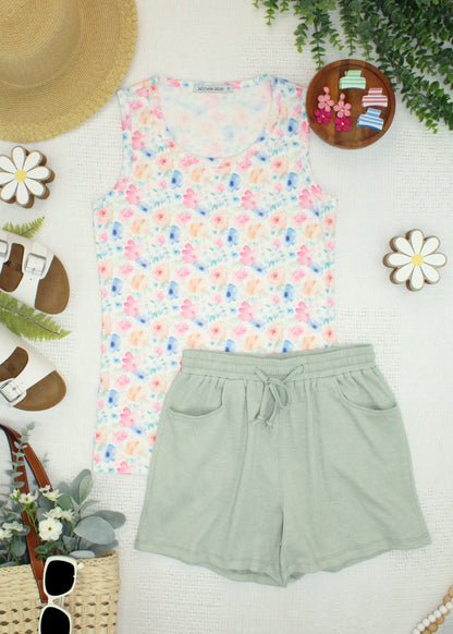 IN STOCK Ava Tank - Petal Gardens