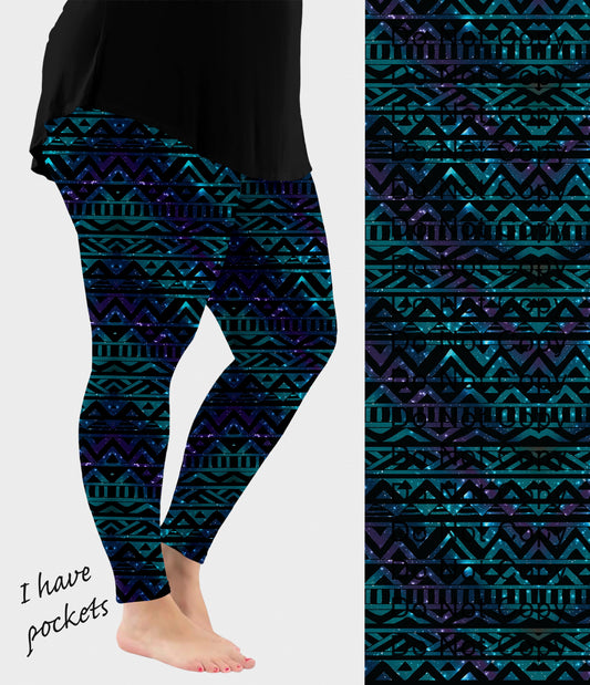 RTS - Aztec Galaxy Leggings w/ Pockets