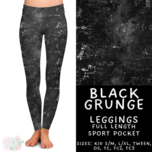 Batch #441 - Color Grunge - Closes 11/3 - ETA mid Dec - Black Grunge Full Length Leggings