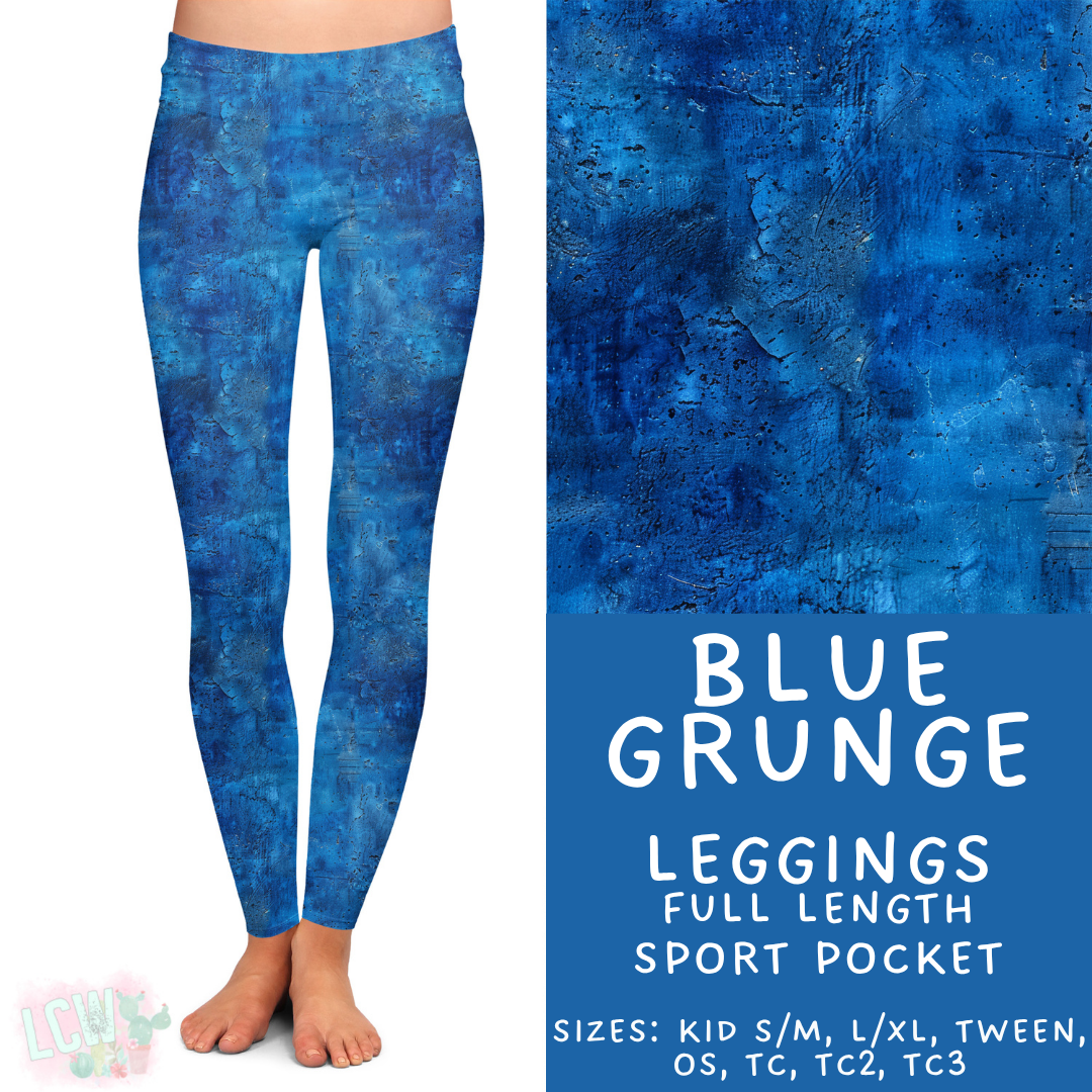 Batch #441 - Color Grunge - Closes 11/3 - ETA mid Dec - Blue Grunge Full Length Leggings