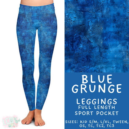 Batch #441 - Color Grunge - Closes 11/3 - ETA mid Dec - Blue Grunge Full Length Leggings