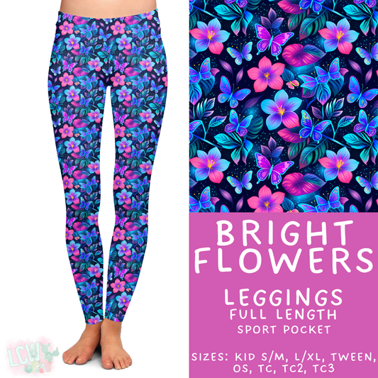 Batch #445 - Fun Run 16 - Closed 11/10 - ETA late Dec - Bright Flowers Full Length Leggings