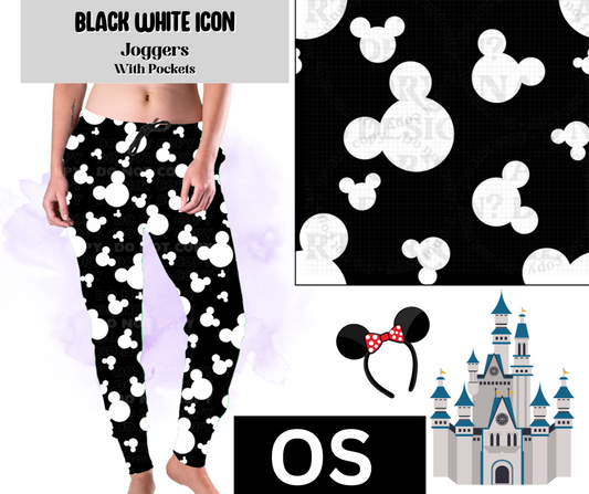 Black White Icon Joggers