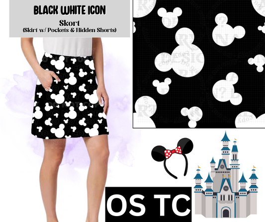 Black White Icon Skort