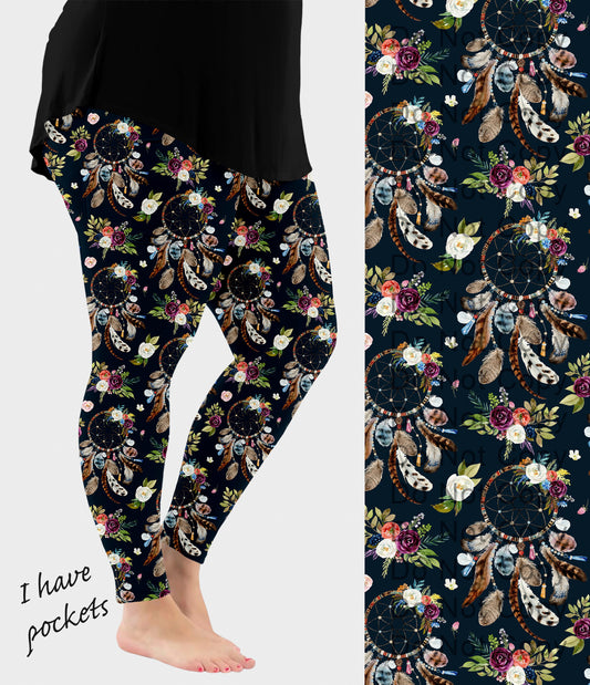 RTS - Boho Dreamcatcher Leggings w/ Pockets