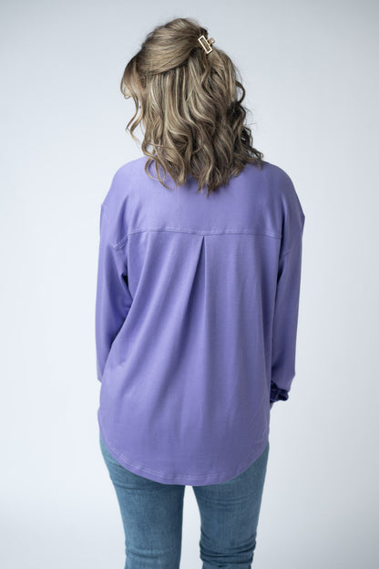 IN STOCK Brenna Button Down Top - Purple FINAL SALE