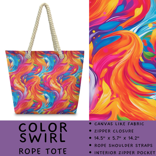 Batch #447 - The Rope Tote - Closes 11/13 - ETA late Dec - Color Swirl Rope Tote