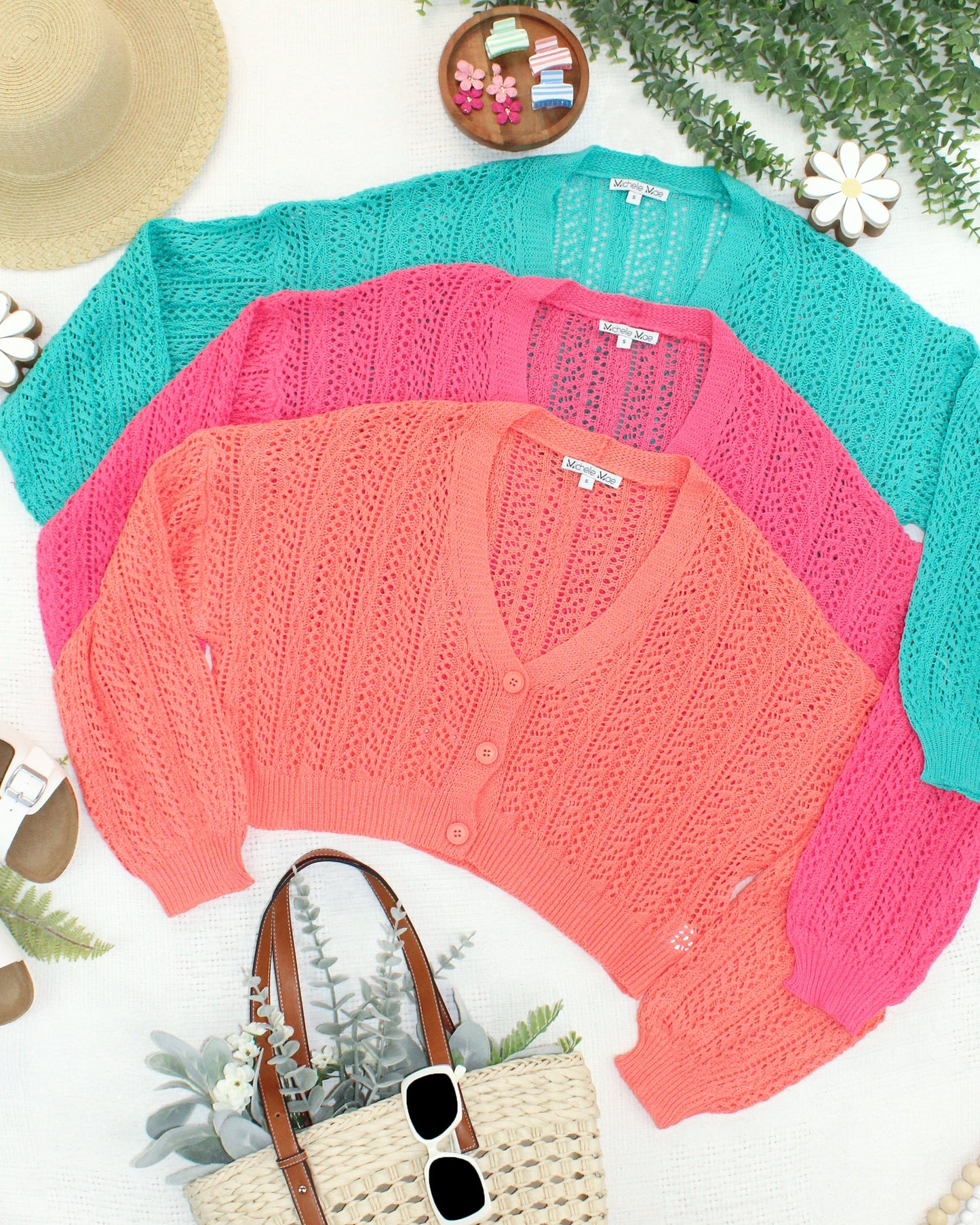 IN STOCK Callie Cropped Cardigan - Pink FINAL SALE