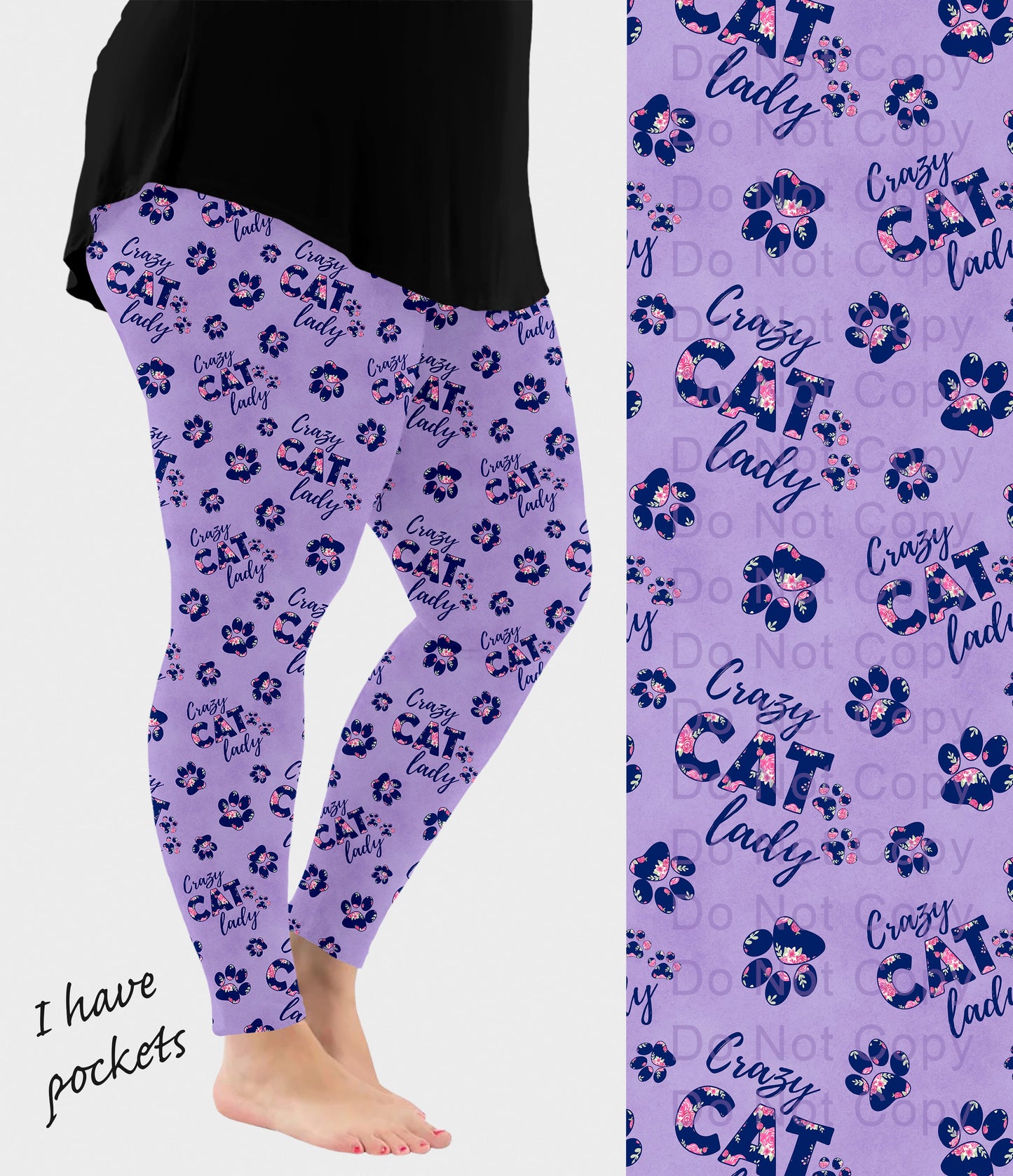 RTS - Crazy Cat Lady Leggings w/ Pockets
