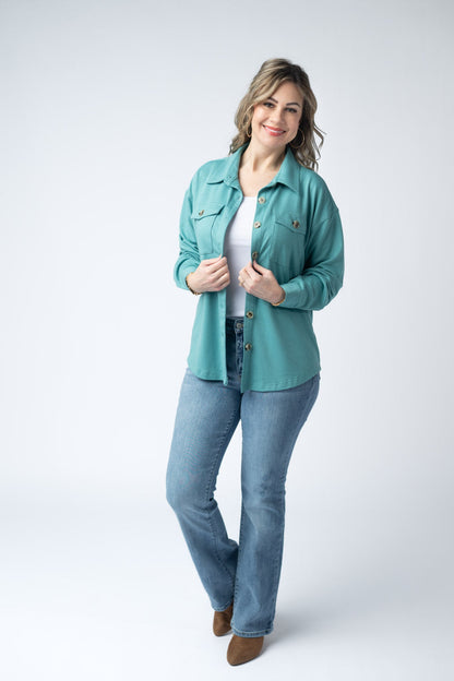 IN STOCK Brenna Button Down Top - Teal FINAL SALE