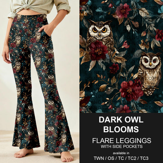 B259 - Preorder Dark Owl Blooms Flare Leggings (Closes 11/07. ETA: mid Jan.)