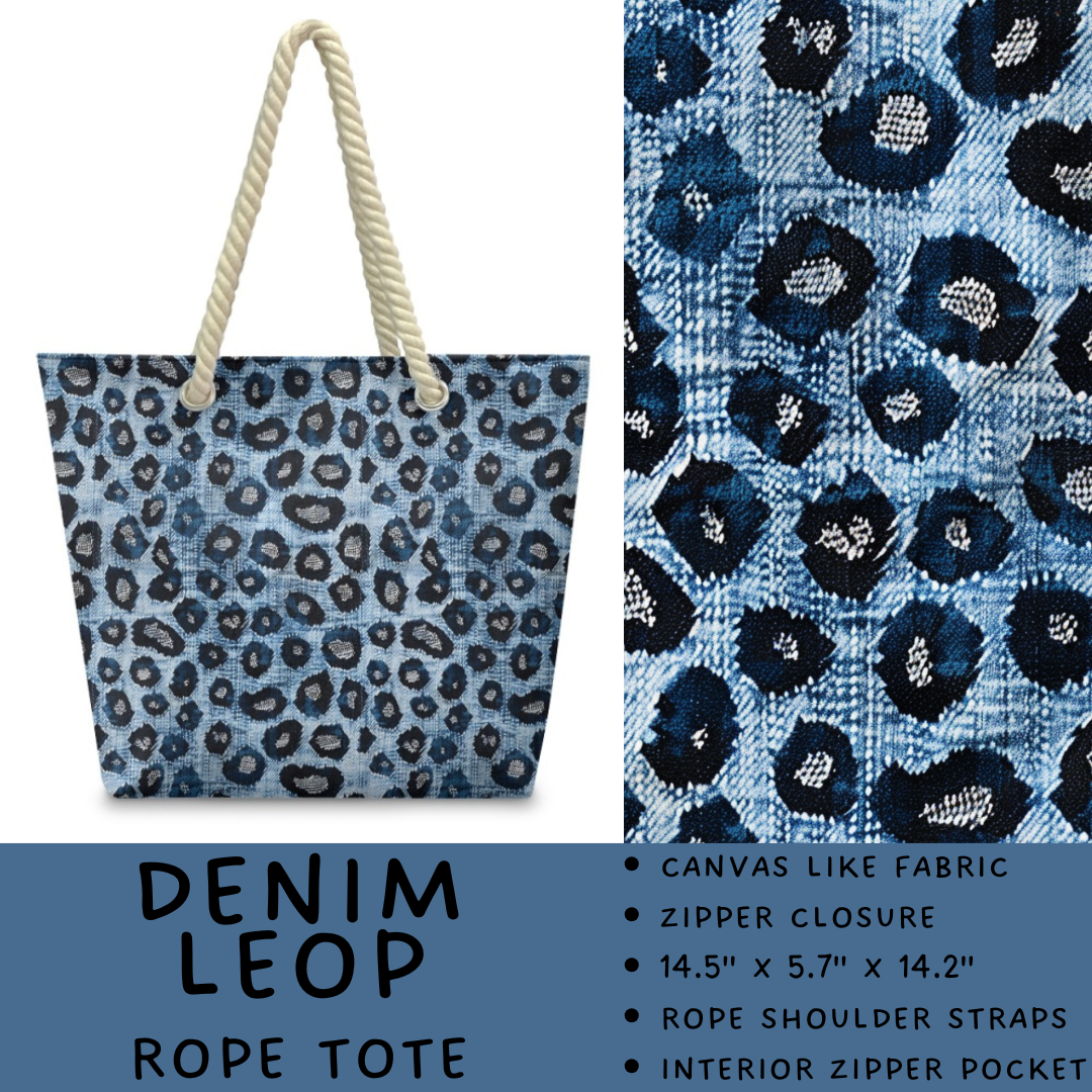 Batch #447 - The Rope Tote - Closes 11/13 - ETA late Dec - Denim Leop Rope Tote