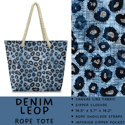 Batch #447 - The Rope Tote - Closes 11/13 - ETA late Dec - Denim Leop Rope Tote