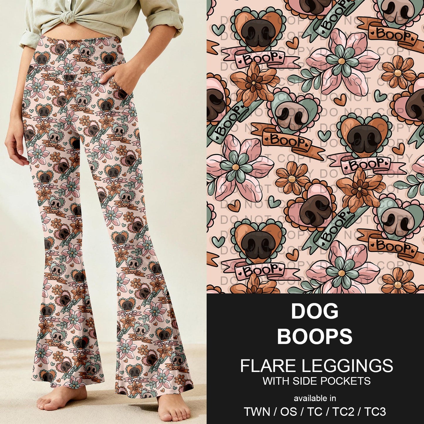 B259 - Preorder Dog Boops Flare Leggings (Closes 11/07. ETA: mid Jan.)