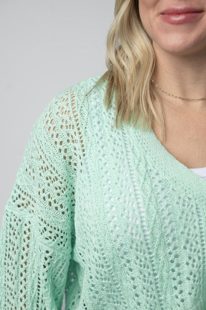 IN STOCK Callie Cropped Cardigan - Mint FINAL SALE
