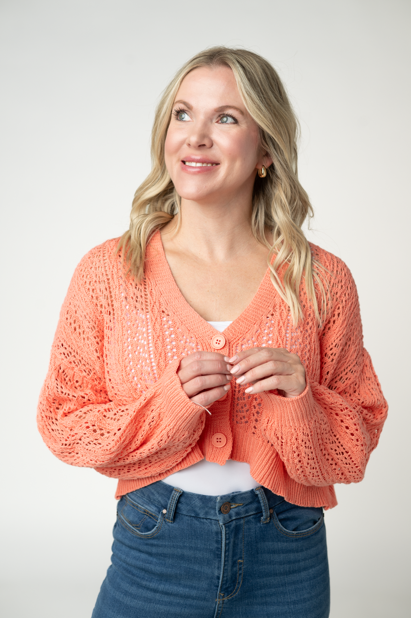 IN STOCK Callie Cropped Cardigan - Melon FINAL SALE