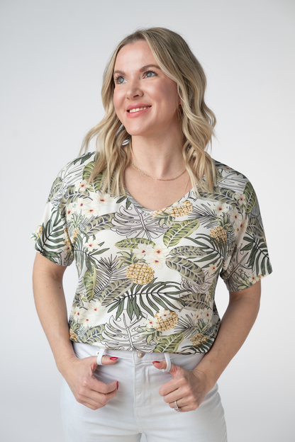 IN STOCK Chloe Cozy Top - Pineapple Leaf