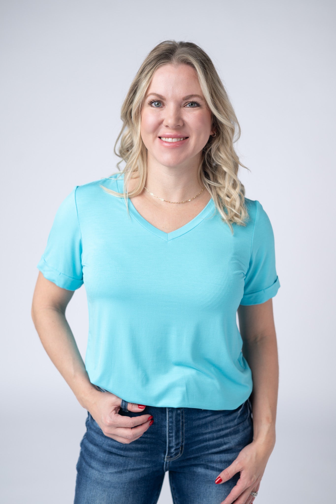 IN STOCK Sophie Top - Aqua Blue