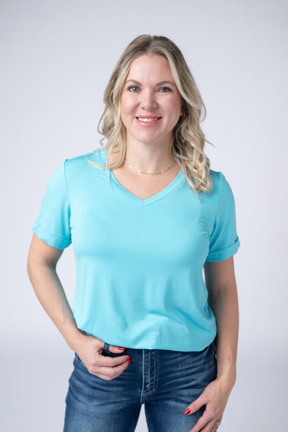 IN STOCK Sophie Top - Aqua Blue