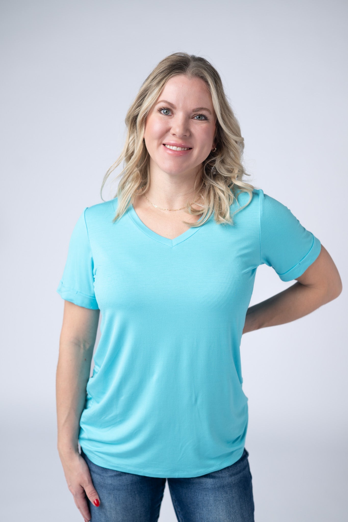 IN STOCK Sophie Top - Aqua Blue