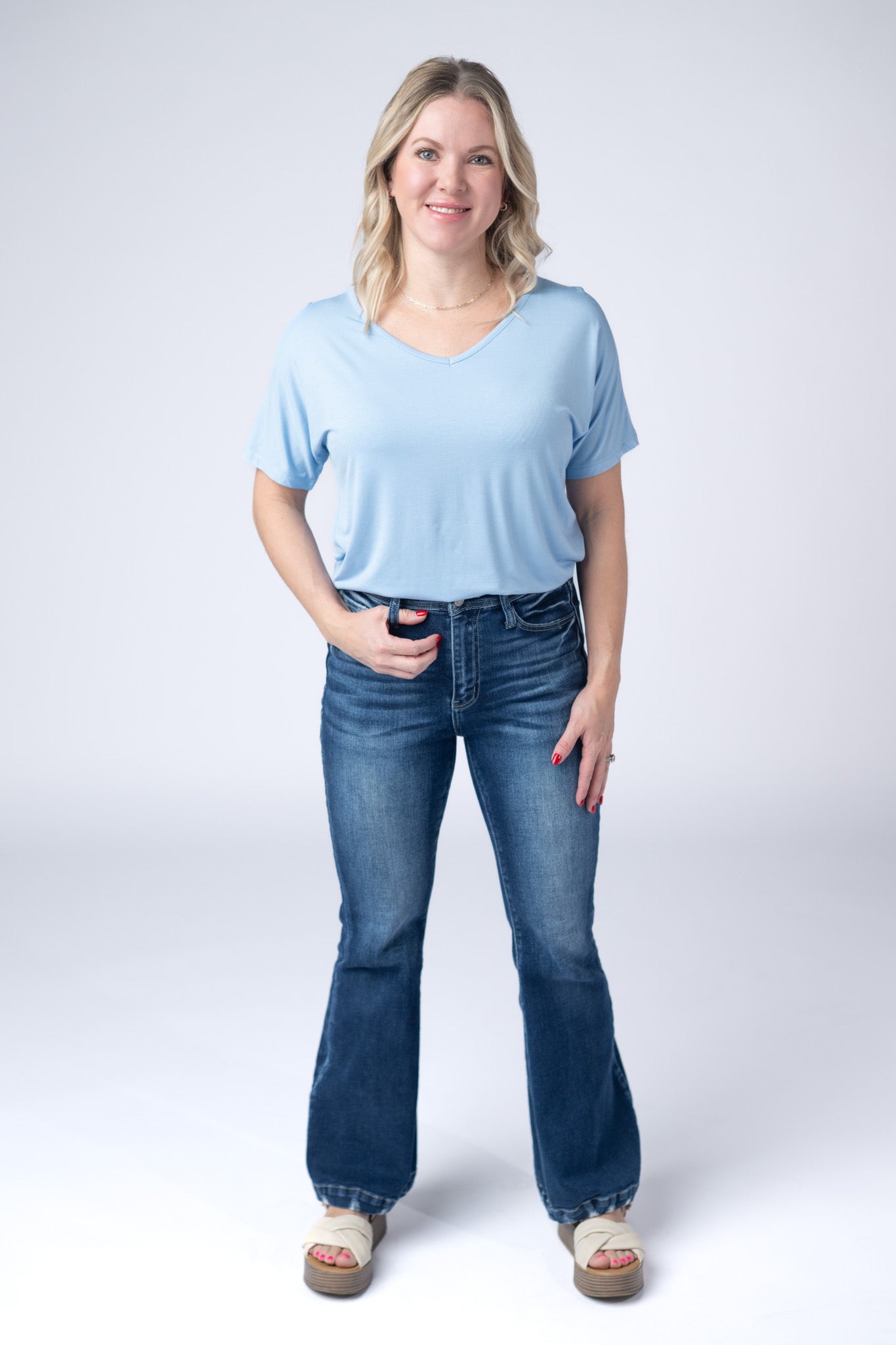 IN STOCK Chloe Cozy Top - Sky Blue FINAL SALE