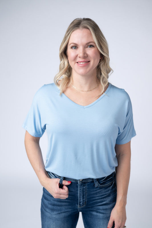IN STOCK Chloe Cozy Top - Sky Blue FINAL SALE