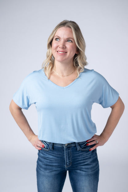 IN STOCK Chloe Cozy Top - Sky Blue FINAL SALE