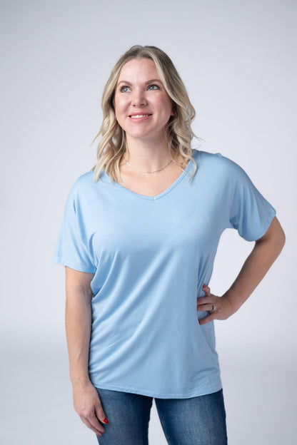 IN STOCK Chloe Cozy Top - Sky Blue FINAL SALE