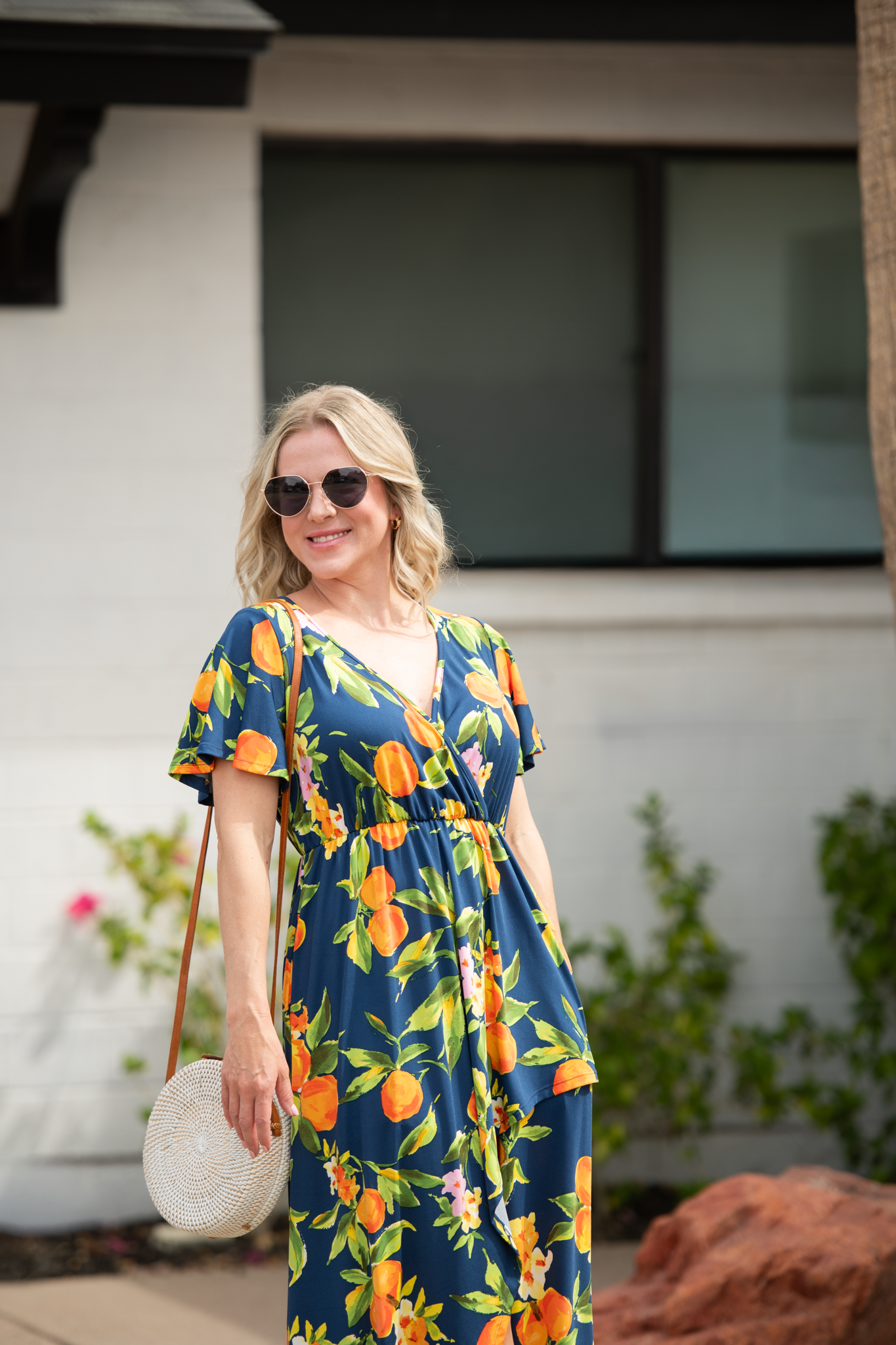 IN STOCK Harley High-Low Dress - Navy Citrus FINAL SALE