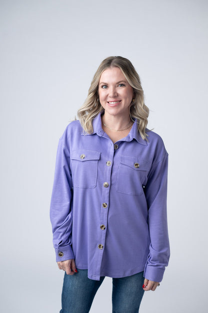 IN STOCK Brenna Button Down Top - Purple FINAL SALE